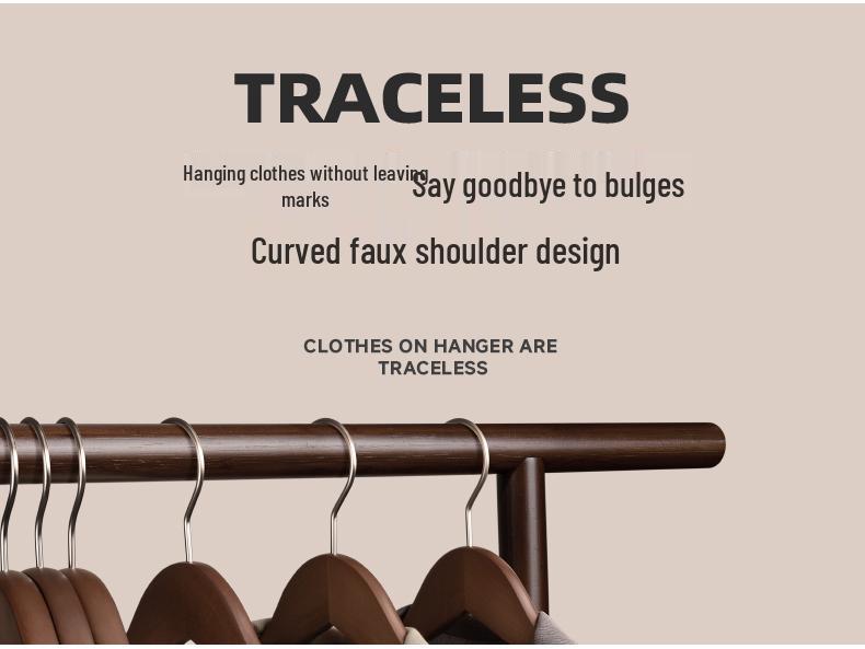 Solid Wood Non-Slip Clothes Hanger for Home, Hotels, and Stores