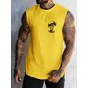 3D Printed Colorful Stripe Gradient Tank Tops For Men Coconut Tree Pattern Tees Summer Loose Street Sport Tops
