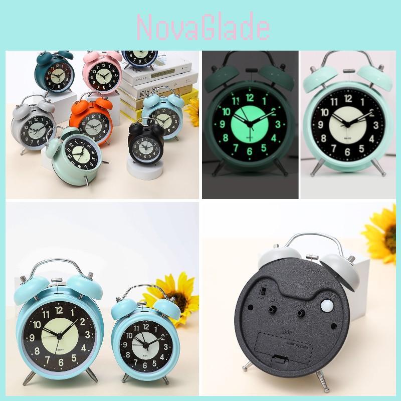 Battery-powered Round Nighttime Luminous Alarm Clock For Bedroom Table
