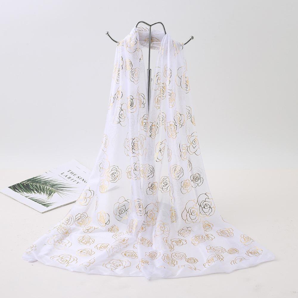 New printed phoenix rose silk scarf women's versatile long beauty yarn scarf beach yarn gift