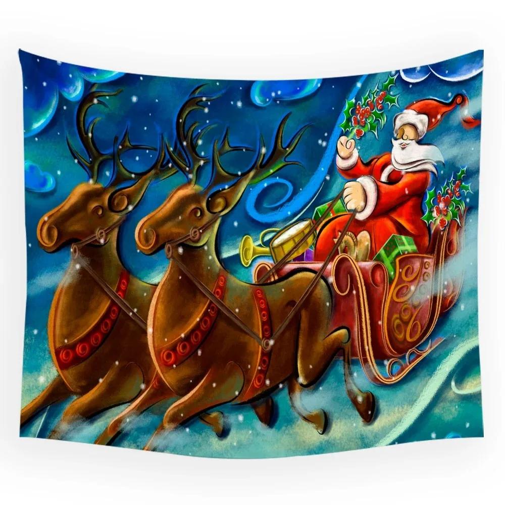 Christmas Gift Santa Claus Tapestry Living Room Sofa Home Decoration