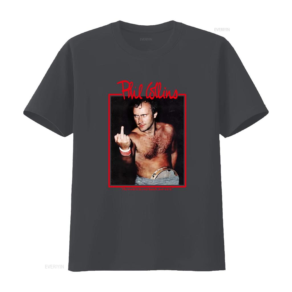 Camiseta Vintage de los 90 de Phil Collins Diseño Icónico de Estrella de Rock Perfecta para Amantes de la Música vintage Lavada gráfica Transpirable Cómoda
