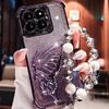 Shockproof Plating Glitter Butterfly Bracket Bracelet Case for Samsung A52 A17 A07 A53 A32 A13 A23 A33 A73 A12 A03S Soft Cover