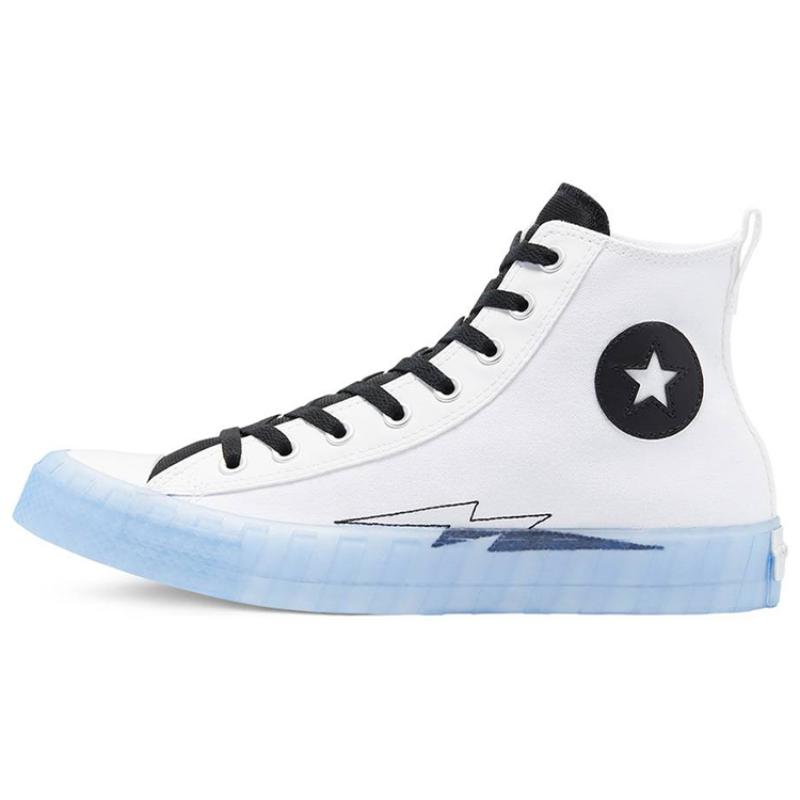 

Black Ice Не A x Converse 1970-х Chuck Круглый носок Шнуровка Высокие парусиновые кеды Унисекс стиль Белый и черный 36.5