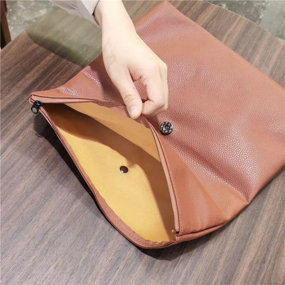 Large Capacity Clutch Bag Zipper Banquet Bag Elegant PU Handbag Work