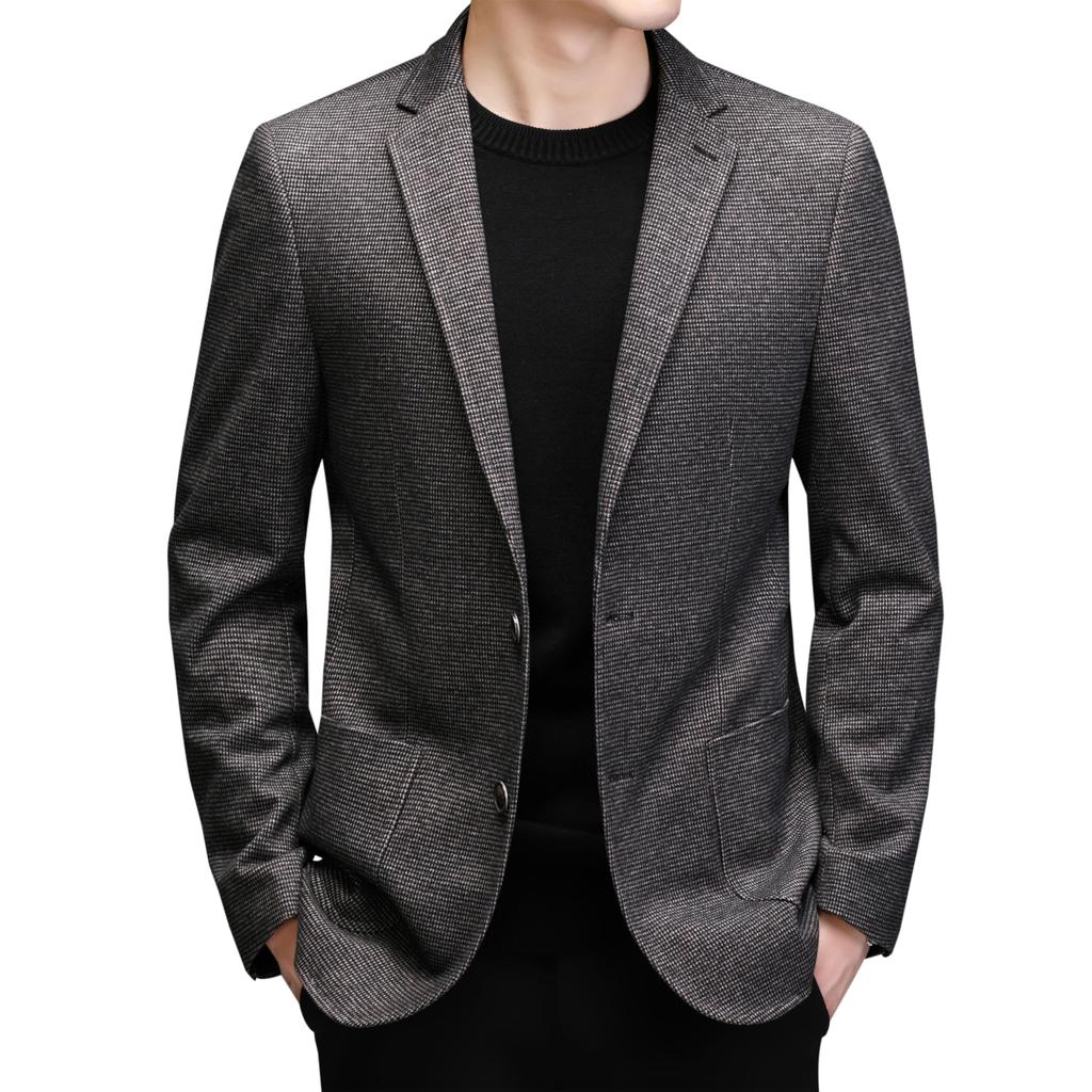 FHLHY Long Sleeve Tailored Available In Large Sizes Men's Slim-Fit Jacket, Casual, Business, Stylish,