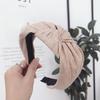 New Vintage Hairband Women Shining Stamping Cloth Wide Side Center Knot Headband Adult Classic Hair Accessories
