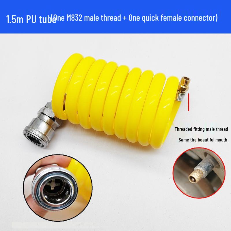 Car Air Pump Spring Extension Tube - Telescopic Rubber Tire Pump Accessory