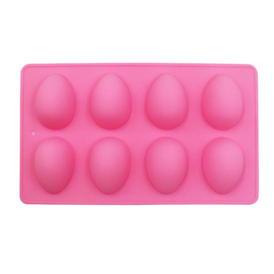 Egg Shaped Silicone Mold for Baking 8-Cavity Food-Grade Non-Stick Chocolate Molds Flexible Easter Freezer Molds Dishwasher Safe Cake Jello