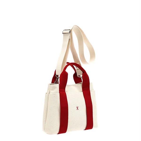 Stacey Daytrip Tote Canvas S Ivory_Red