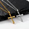 Lässiges Kreuzhalskette für Männer Jungen, Edelstahl Silber Farbe Kreuz Anhänger, Basic Kreuz Anhänger Halskette Geschenk