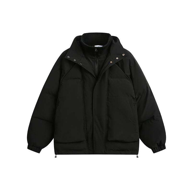 Зимний японский стиль 2024 года: Комплект из двух предметов - Стеганая куртка - Ретро хлопковый пальто с капюшоном для пар M