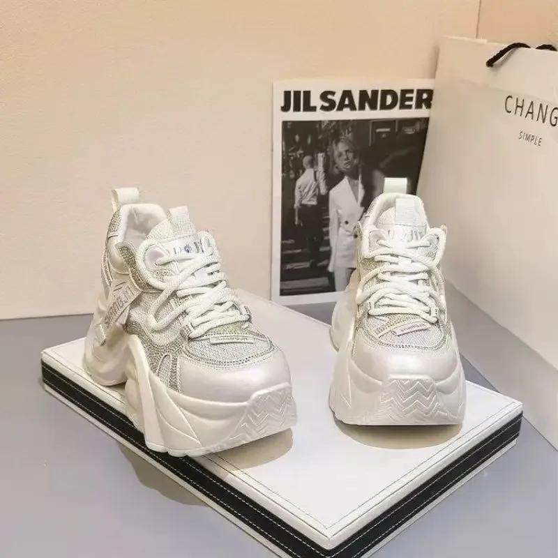 Fashion Casual shoes for women 2025 mesh breathable summer rhinestone casual shoes for sports
