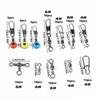 115Pcs Fishing Line Connector Tackle Snap Swivels Slides Bearing Swivels Fishing Swivels for Trout Fishing