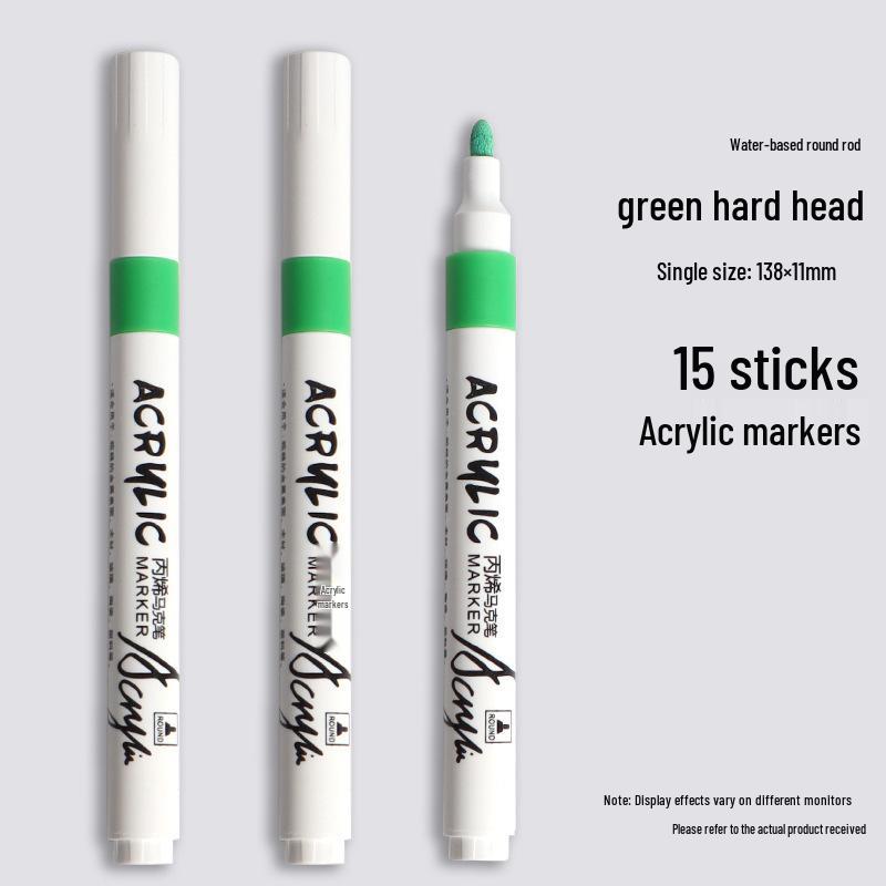 Black Acrylic Marker & Watercolor Brush Pen for Elementary Art - Washable & Layerable Colors for Kindergarten Drawing