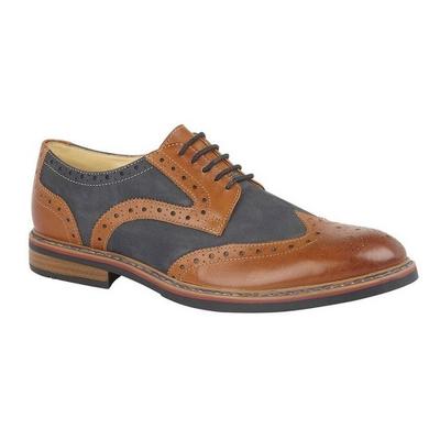 Herrenschuh aus Nubukleder mit 5-Loch-Brogue-Schnürung