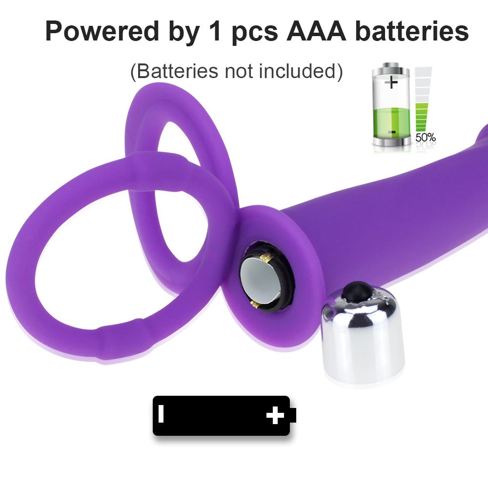 Silicone Double Penetration Penis Vibrator Strap On Dildo Vibrator Anal Plug Prostate Massage Anal Plug Sex Toys for Men Sexo