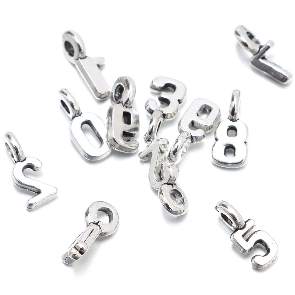 100pcs 100pcs Number Pendants Alloy Number 0~9 Charms Brooch   Women