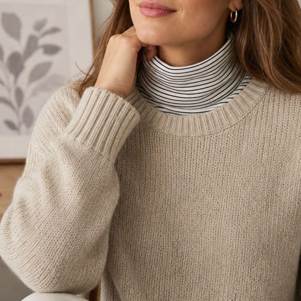 Elastic Neck Protection Scarf High Neck Knitted High Neck Collar Versatile Turtleneck Collar