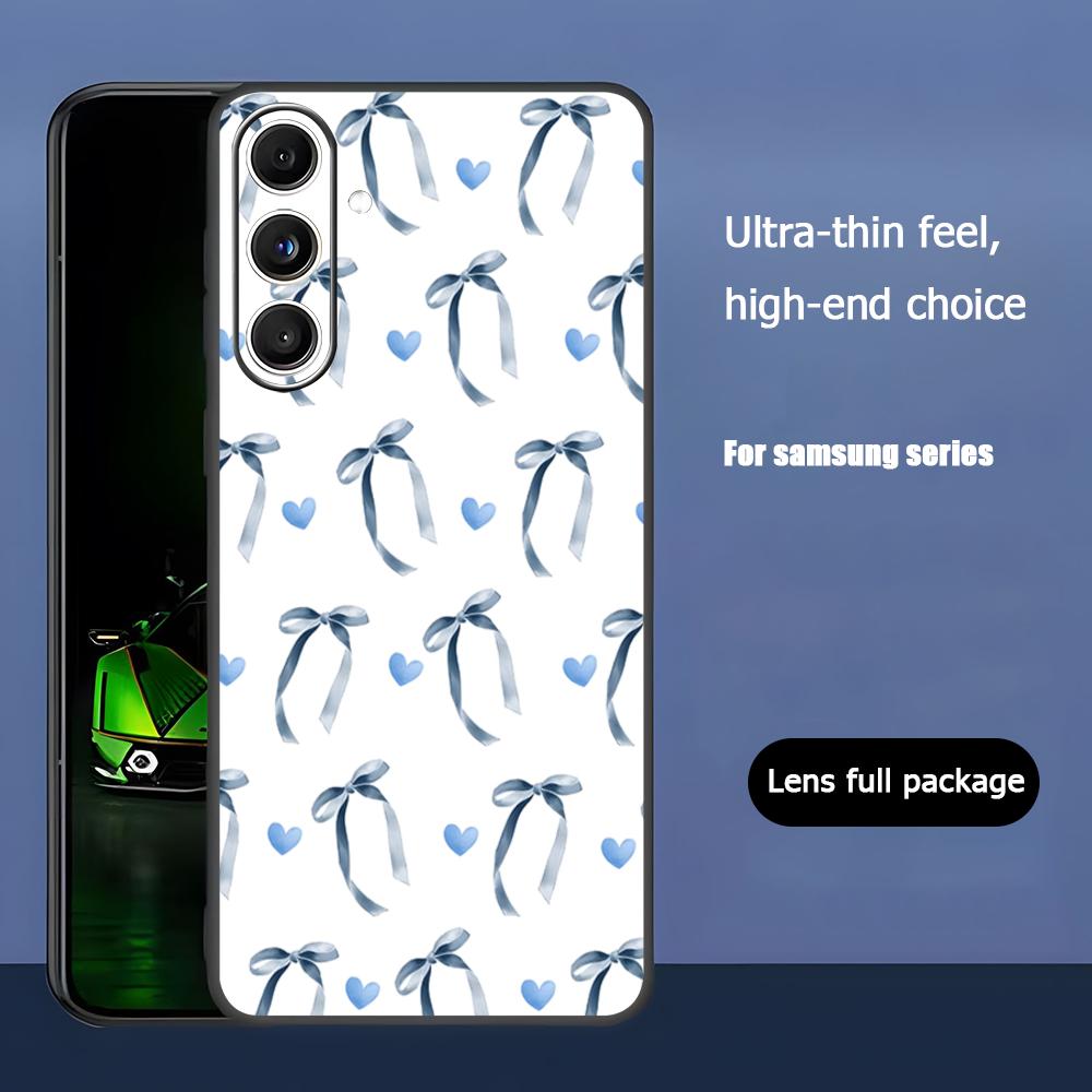 

Fashion Silver Bow Design Phone Case For Samsung Galaxy S25 S24 S23 S22 S21 S20 Plus Ultra Note20 Soft Black Galaxy S21 5G