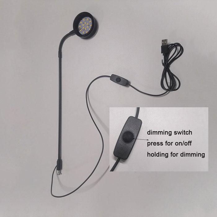 Czarna ściemnialna lampa akwariowa LED 5 W z timerem i wtyczką USB, ciepła biel 3000 K, zimna biel 6000 K, lampa do uprawy roślin z podstawą