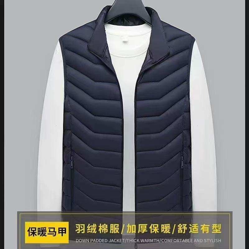 

Мужская верхняя одежда из пухового хлопка, новый утолщенный жилет, осенне-зимняя куртка-жилет с капюшоном, теплая повседневная хлопковая одежда 6XL-170-95 kg тёмно-синий
