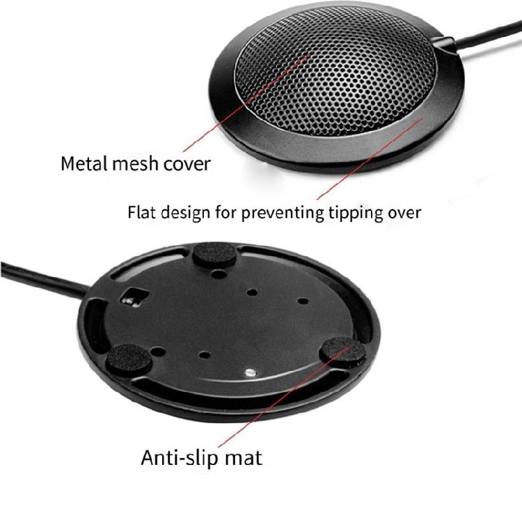 USB 360 Degree Omnidirectional Condenser Mic AntiSlip Base Omnidirectional Condenser Desktop USB Conference Microphone