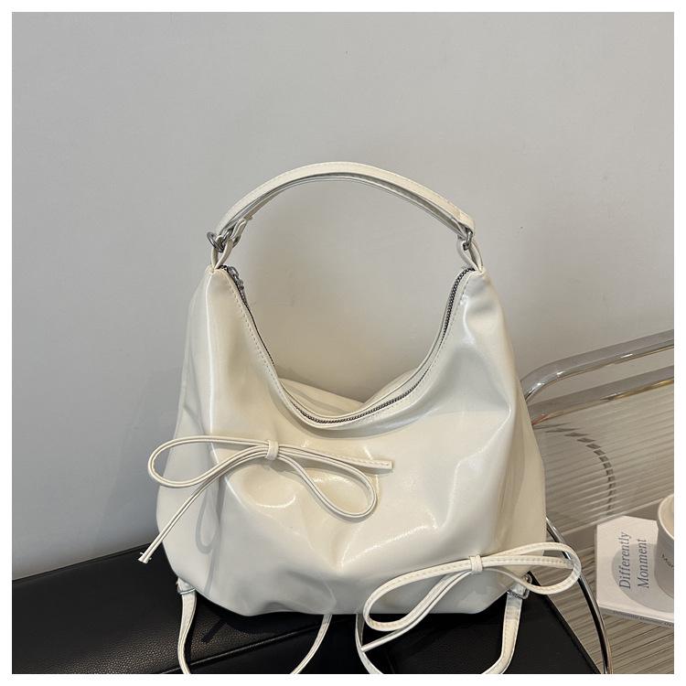 

Корейский рюкзак-тоут с бантом - Женский тренд 2024 года, Большая вместимость, Повседневная сумка на одно плечо белый