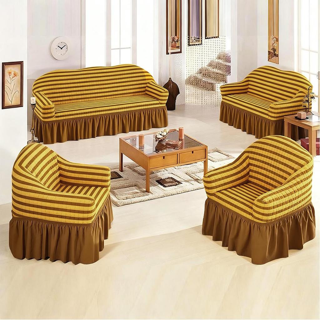 Single Seat Elastic Sofa Bed Cover with Gauze Dust Protection