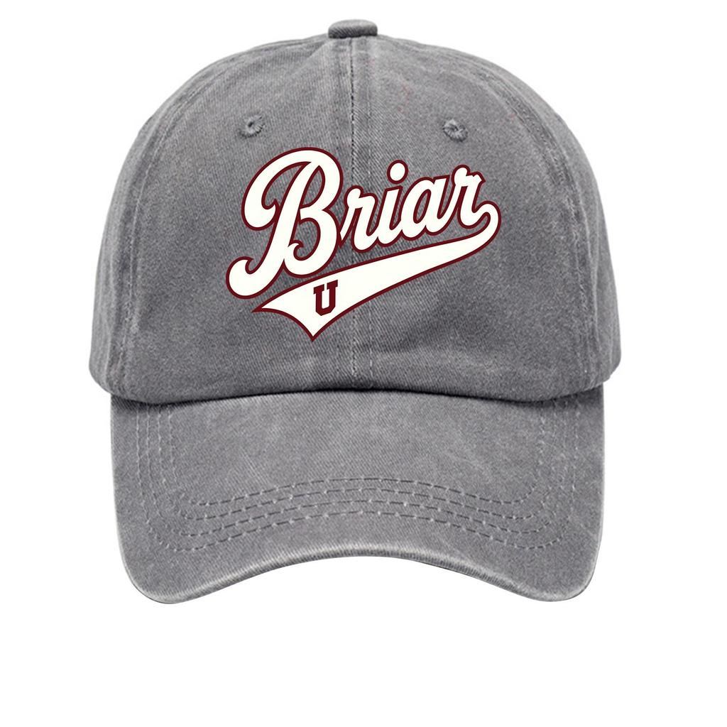 Washed Cotton Baseball Cap Vintage Style Soft Top Denim Hat Adjustable Strap Back Briar U Embroidered Logo Casual Outdoor Headwear