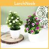 Flor de Hibisco Artificial 25 piezas Redonda Pequeña Plantas en Maceta Para Decoración de Sala de Estar Y Atrezzo de Fotografía
