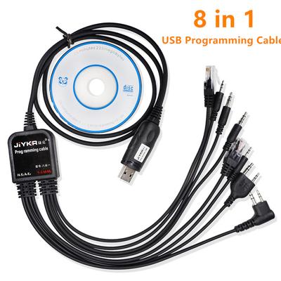 8 In 1 Usb Çok Fonksiyonlu Programlama Kablosu Cd Ile Walkie Talkie Uv-5r Uv-82 Uygun Iki Yönlü Radyo Araba Radyo