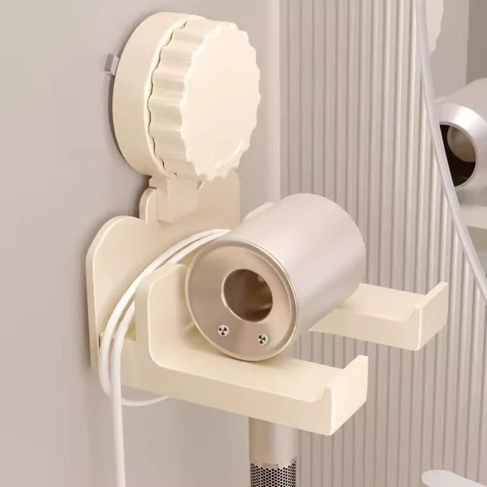Strong Suction Cup Suction Cup Hair Dryer Holder No Damage To Wall Easy Installation Hair Dryer Storage Hanger Removable Design