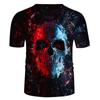 Men's Fashion Casual Loose 3D Cool Printing Round Neck Pullover T-Shirt Top