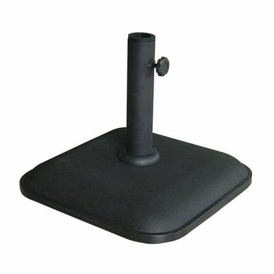 Square Cement Parasol Base - MARBUENO SUMMER - 35x35x5.2 Cm - 11 Kg - Black - Compatible Ø30/35/38 Mm