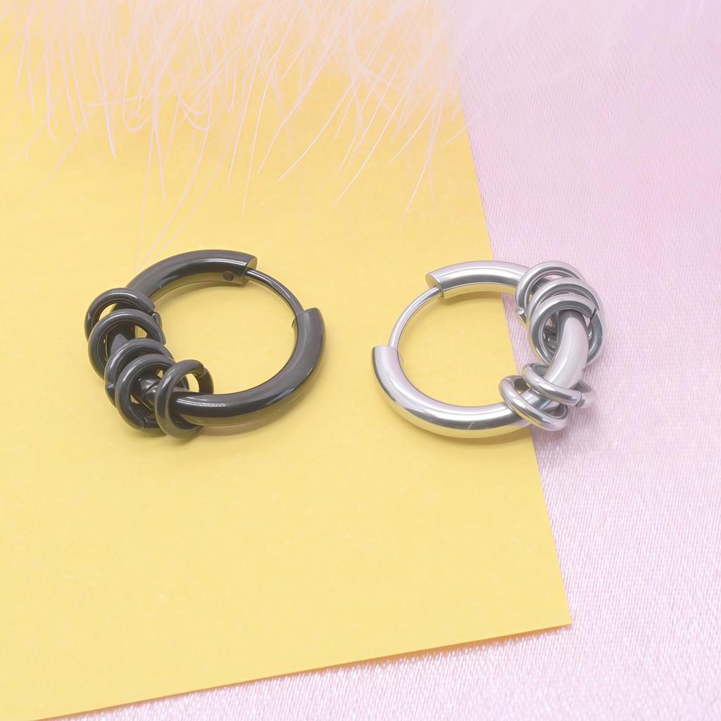 New Men's Trendy Stainless Steel Circle Ear Cuffs - Niche Design