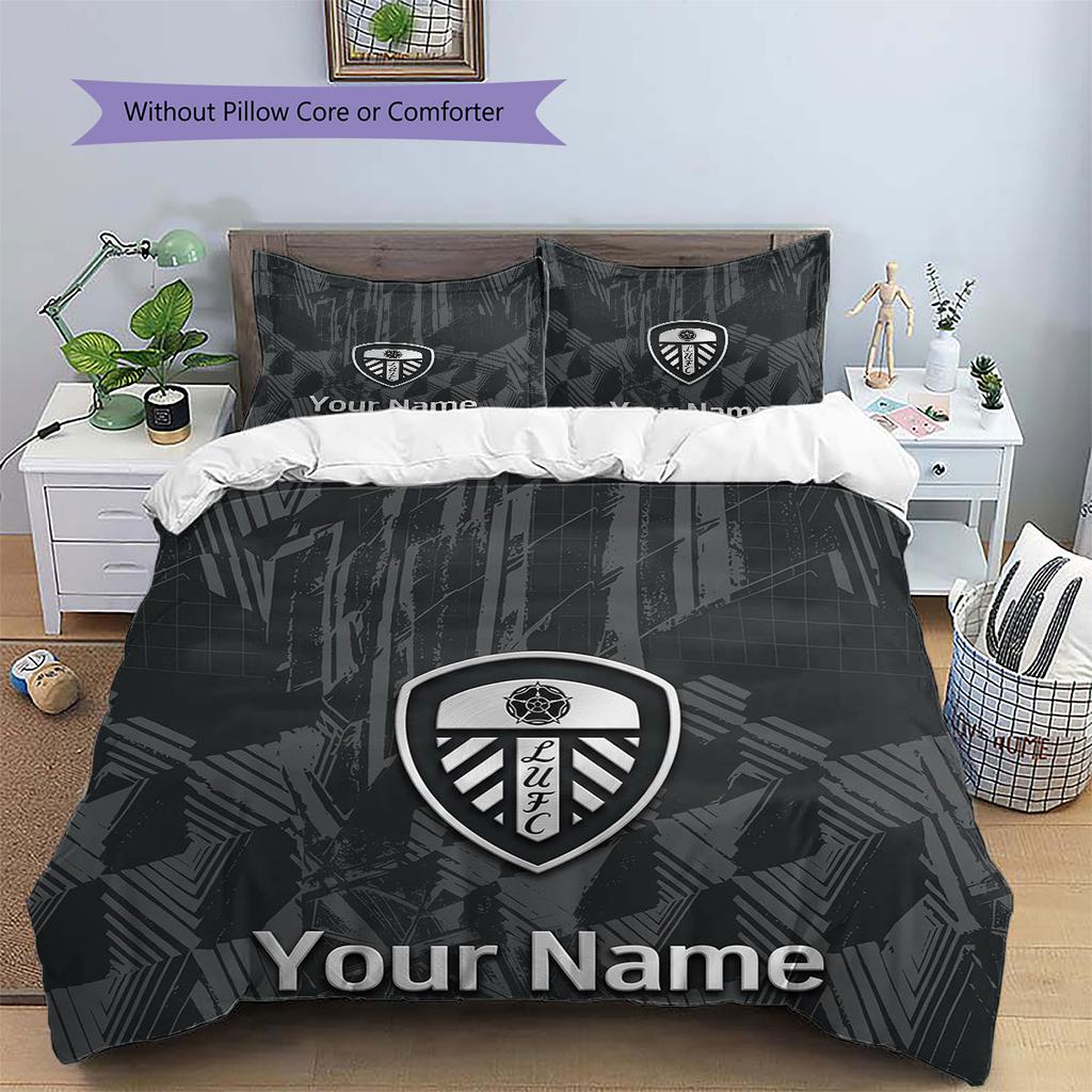 Leeds United Custom Name Pattern Bedding,Quilt Set Quilt Cover Pillowcase Home Birthday Gift(1 * duvet cover + 2 * pillowcase, without core)