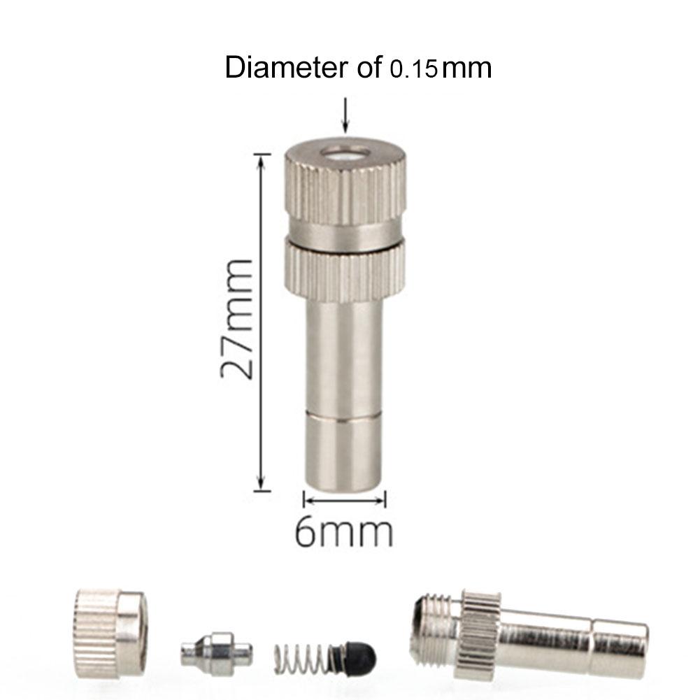 Confezione da 10 Ugelli Nebulizzatori a Innesto Rapido da 6 mm per Irrigazione da Giardino Ugelli Spray in Rame per un'Efficiente Applicazione di Nebbia e Vapore