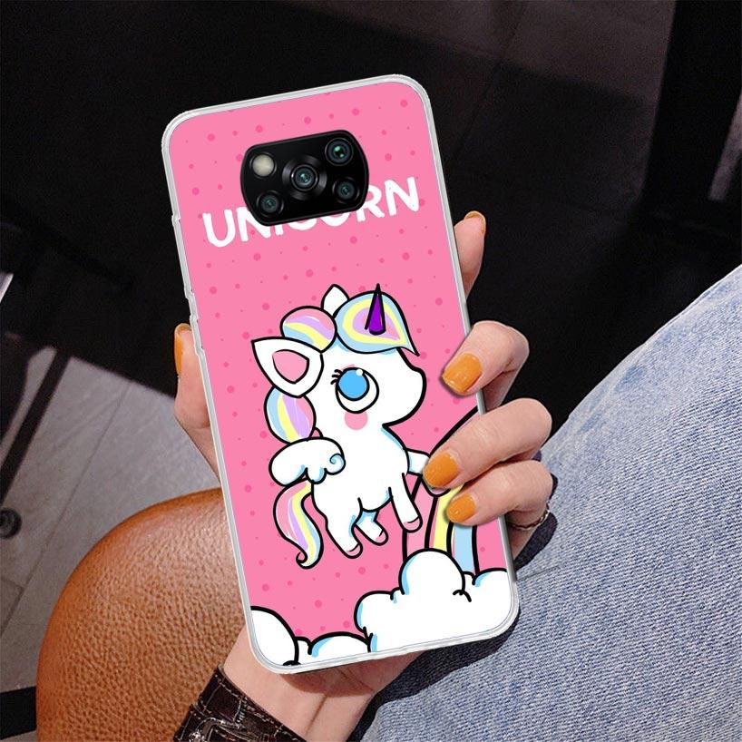 

Pink Unicorn Rainbow Phnoe Case for Xiaomi Poco X5 X6 X7 Pro X4 Gt F7 Ultra M8 M7 Redmi 15C 15 13C 13 12C 12 Unique Cover Coque Redmi 13C