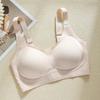 Plus Size Women Seamless Thin Full Cup Wireless Gathering Bra For Large Bust