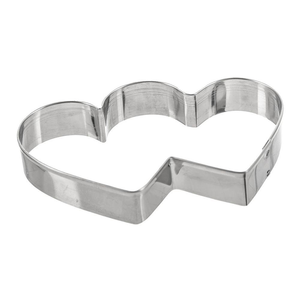 Steel Double Heart Cookie Cutter 9 Cm