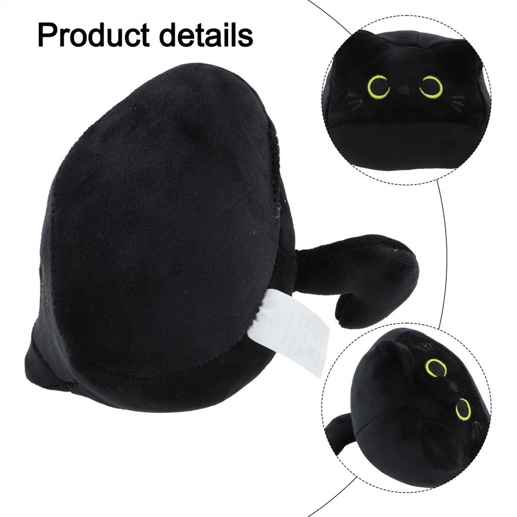 Sofa Dekorasyonu İçin 3D Siyah Kedi Peluş Oyuncak Yastık Sevimli Yumuşak Kedi Tasarımı