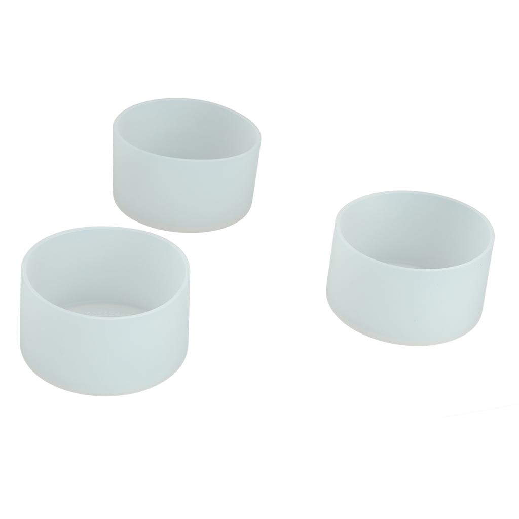 3 Pcs Silicone Cup Boot High Temperature Resistant Anti Slip Wear Scratch Water Bottle Bottom Sleeve Cover Transparent