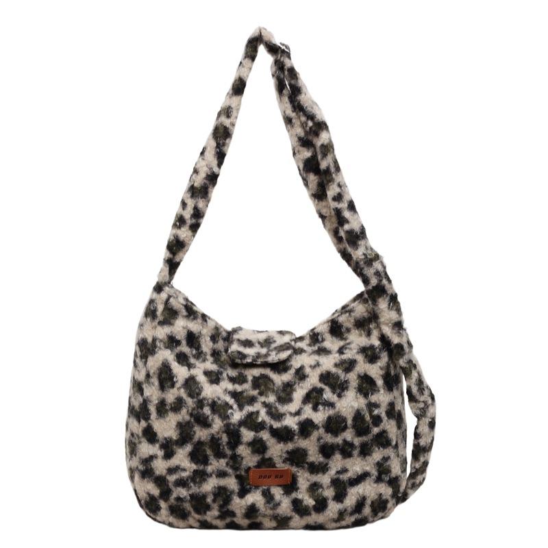 Fashionable lazy style autumn and winter new leopard print high-value crossbody bag high-end high-capacity Korean casual shoulder bag