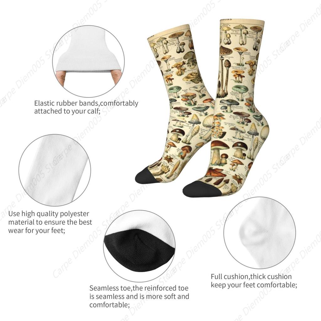 Mushrooms Mid-Calf Boot Socks Soft Breathable Crew Socks Novelty Sport Athletic Socks For Women Men