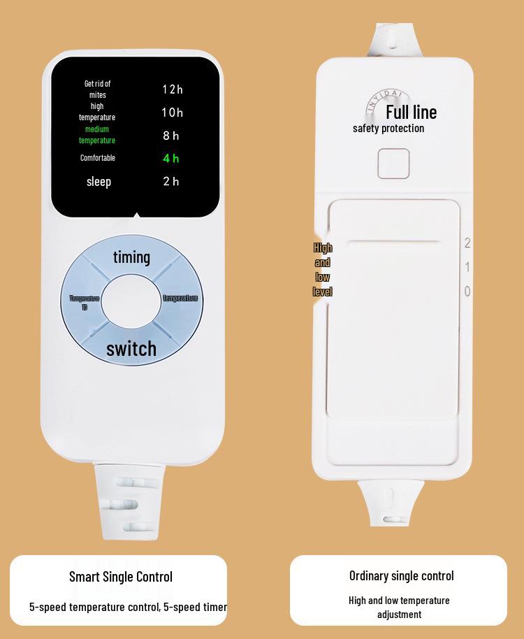 European/American/Japanese Standard Electric Blanket - Single/Double, Household Use, Timed Heating, Customizable Options Available