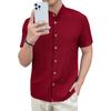 Men's Stand Up Collar Shirt  Short Sleeved Top  Men's Casual T-shirt  Cardigan Top
