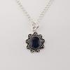 London Blue Topaz Gemstone 925 Sterling Silver Jewelry Oval Pendant 1.37" For Anniversary Gift CP-40-6