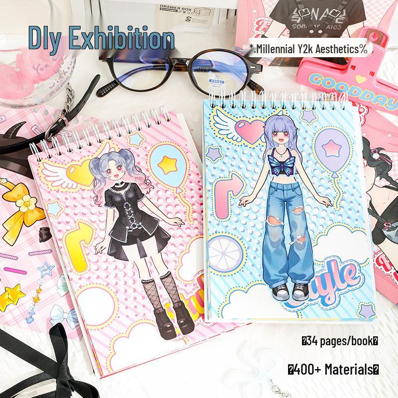 Y2K Retro Dreamcore Verkleidungs-Stickerbuch für Kinder: DIY-Mädchen-Verwandlung & Dekoration