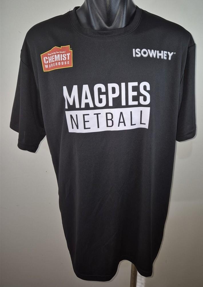 Collingwood Magpies Netball Training TShirt Tee Women039s Size Large Isowhey Unisex T-Shirt S